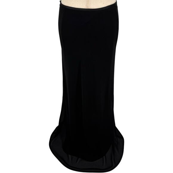Vintage 90s y2k Women's Black Sheer Overlay JS Boutique Layered Maxi Skirt Sz 10 - Picture 4 of 9